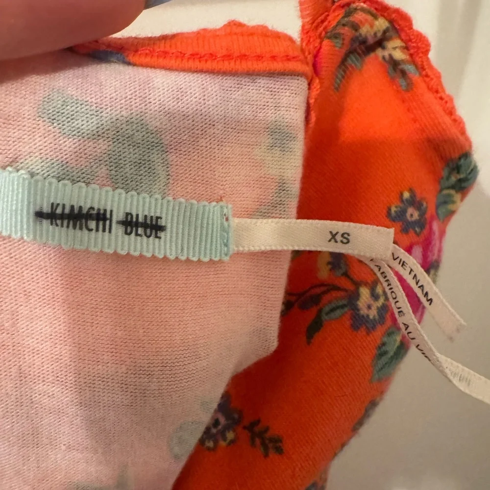Urban Outfitters- Kimchi Blue Vibrant Orange and Pink Floral Mini Dress - Picture 6 of 6
